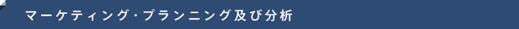 マーケティング・プランニング及び分析